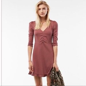 Express V Neck Ruffle Hem Fit and Flare Dress, NWT, XS